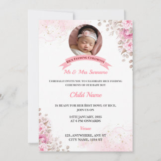 Invitation à nourrir le riz, carte Annaprashan