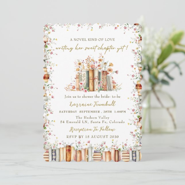 Invitation A Novel Kind of Love - Book Story Bridal Shower (Debout devant)