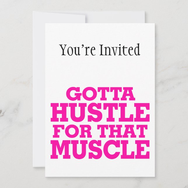 Invitation A obtenu de se dépêcher pour ce rose de muscle (Devant)