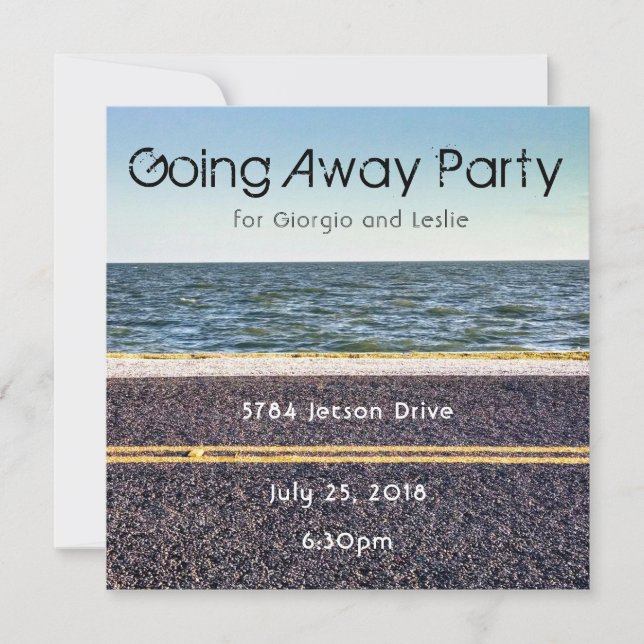 Invitation à Ocean Drive Going Away Party (Devant)