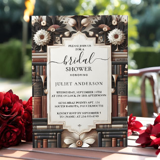 Invitation À Old English Retro Book Club Cover Fête des marié