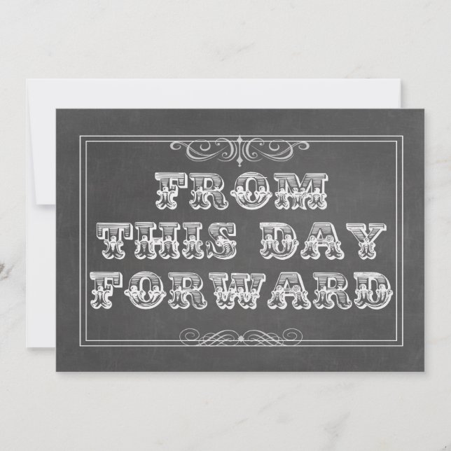 Invitation À partir de ce jour en avant Mariage de tableau de (Devant)