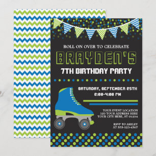 Invitation à patiner à roulettes  Anniversaire du