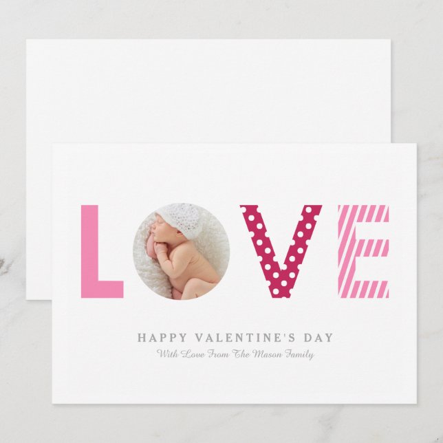 Invitation À petits pois et rose des rayures |/rouge (Devant / Derrière)