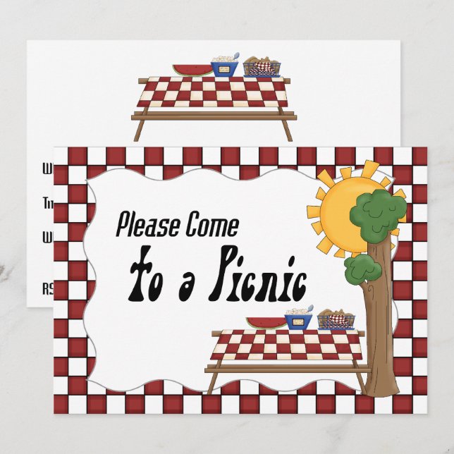 Invitation à pique-nique (Devant / Derrière)