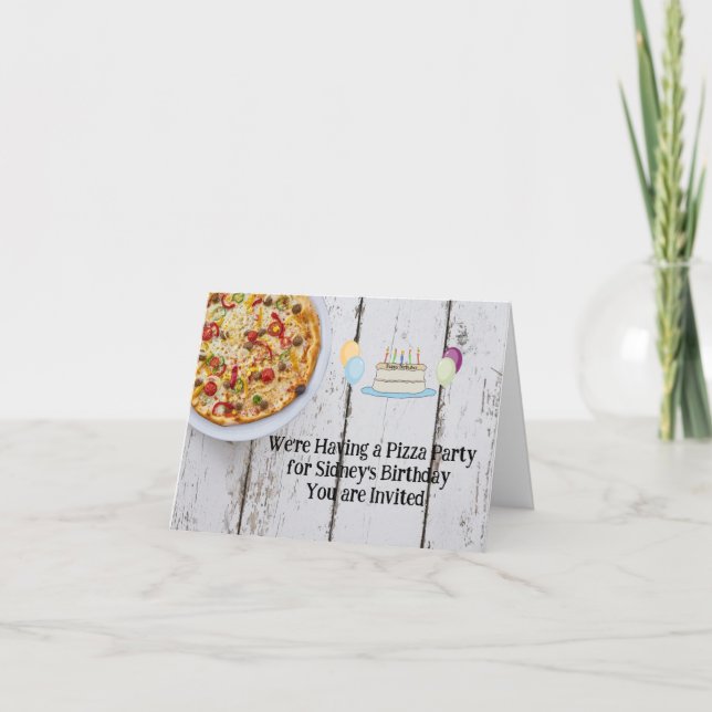Invitation à Pizza Anniversaire pour enfants (Devant)