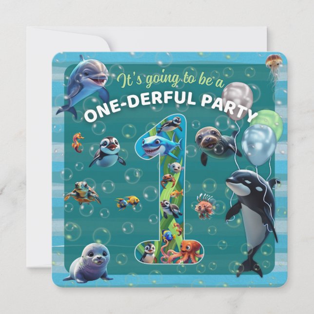 Invitation à plat à bord arrondi d'un seul derful  (Devant)