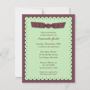 Invitation à plat Baby shower vert