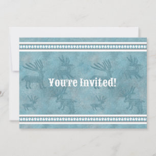 Invitation à plat bleu cerf d'hiver du sud-ouest