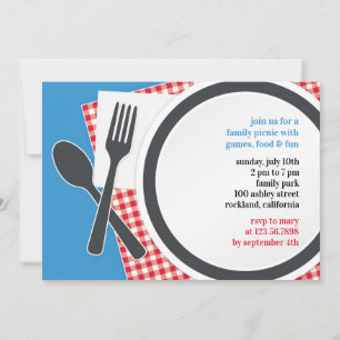 Invitation à plat de la partie de pique-nique