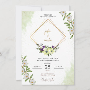 Invitation à plat, taille : 13 cm x 18 cm, Papier