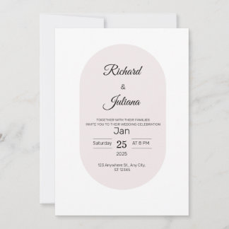 Invitation à plat, taille : 13 x 18 cm, Papier : M