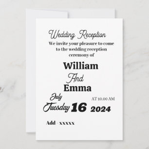 Invitation à plat, Taille : 13 x 18 cm, Papier : M