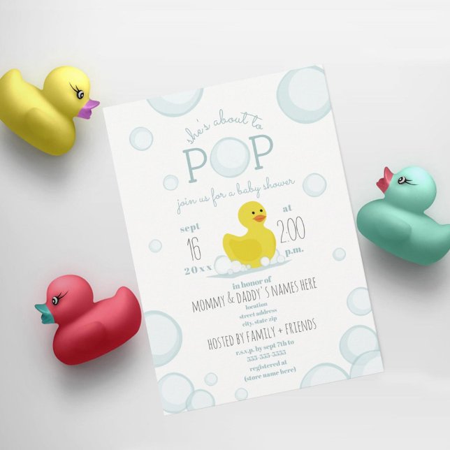 Invitation À Propos De Pop De Caoutchouc Bubbles Baby shower  (Créateur téléchargé)
