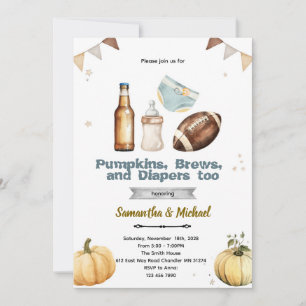 Invitation à Pumpkins Brew and Diapers Too