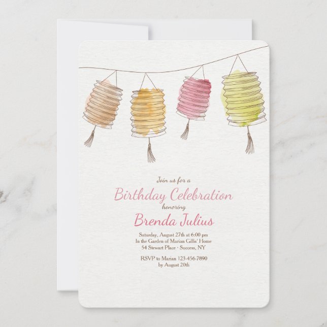 Invitation à quatre lanternes (Devant)