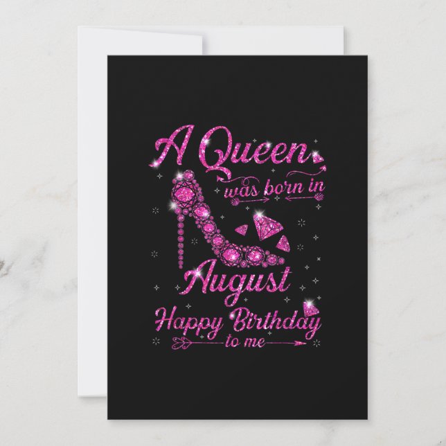Invitation A Queen As Born In August Birthday Gift Women (Devant)