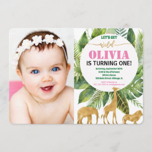 Invitation Ă?re fille la sauvage d'invitation de photo