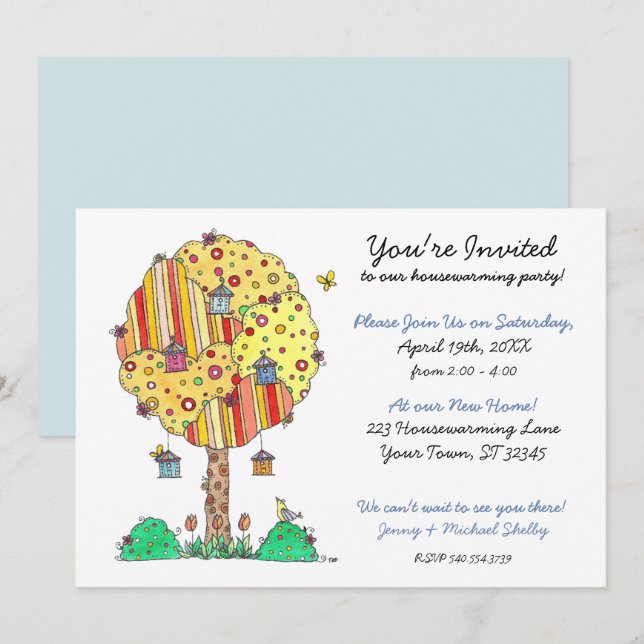 Invitation à réchauffer la maison des oiseaux (Devant / Derrière)