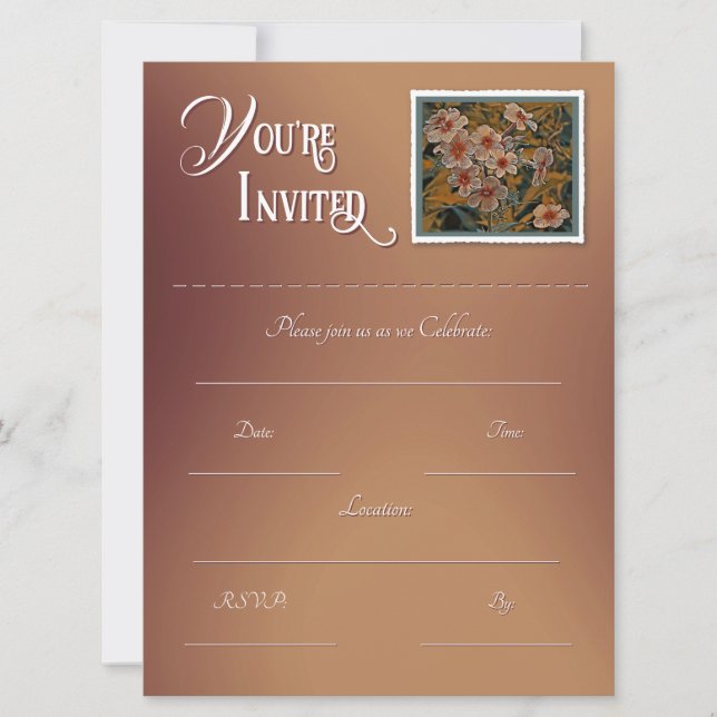 Invitation à remplir avec des fleurs  (Devant)