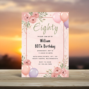 Invitation À Retro Fun Adulte Humor Happy Chic 80e anniversai