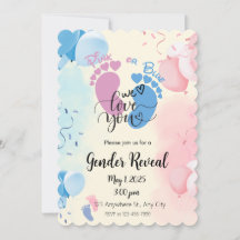 Invitation à révéler le genre rose ou bleu