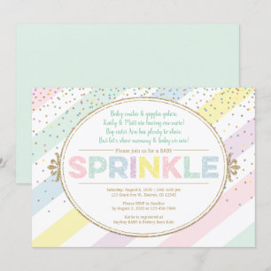Invitation à saupoudrer de bébé neutre en or multi