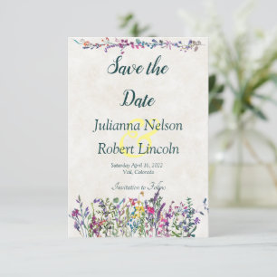Invitation à sauver la date de fleurs sauvages col