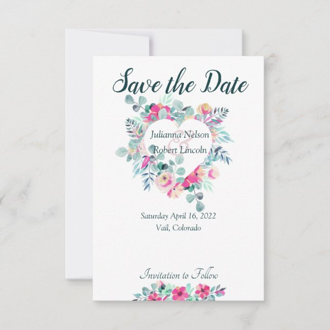 Invitation à sauver la date de la Saint-Valentin a (Devant)