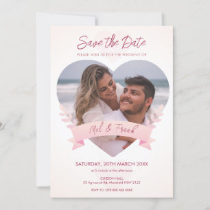 Invitation à sauver la date de mariage avec photo 