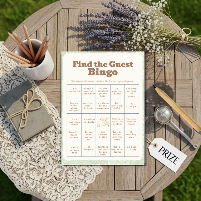 Invitation A SIlly Goose Green Find The Guest Bingo Card (A SIlly Goose Green Find The Guest Bingo Card)