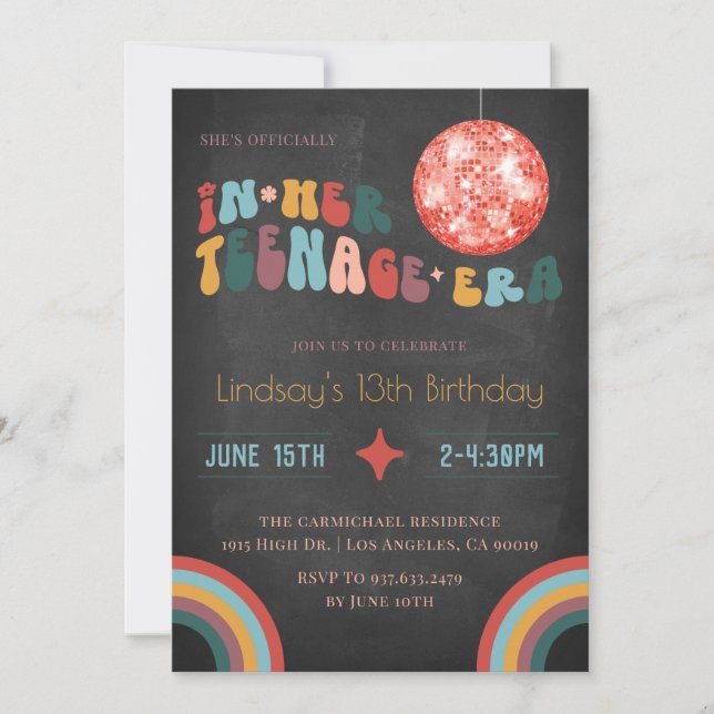 Invitation À son âge d'adolescence Anniversaire Super (Devant)