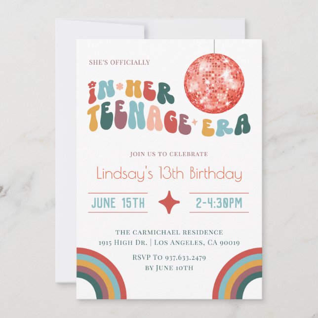 Invitation À son âge d'adolescence Anniversaire Super (Devant)