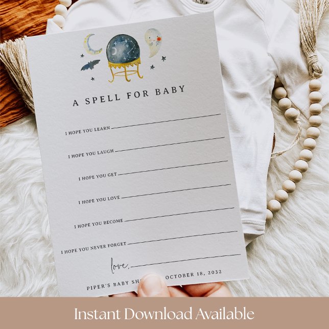 Invitation A Spell for Baby Halloween Baby Shower Wishes Card (Créateur téléchargé)