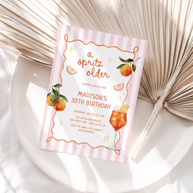 Invitation A Spritz Older Hand Drawn Birthday (Créateur téléchargé)