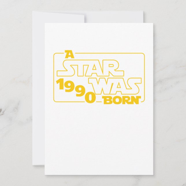 Invitation A Star Was Born 1990 30 th Birthday Gift (Devant)