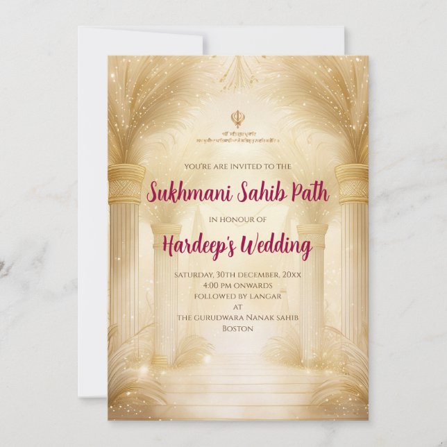 Invitation à Sukhmani Sahib en tant qu'invité à l' (Devant)