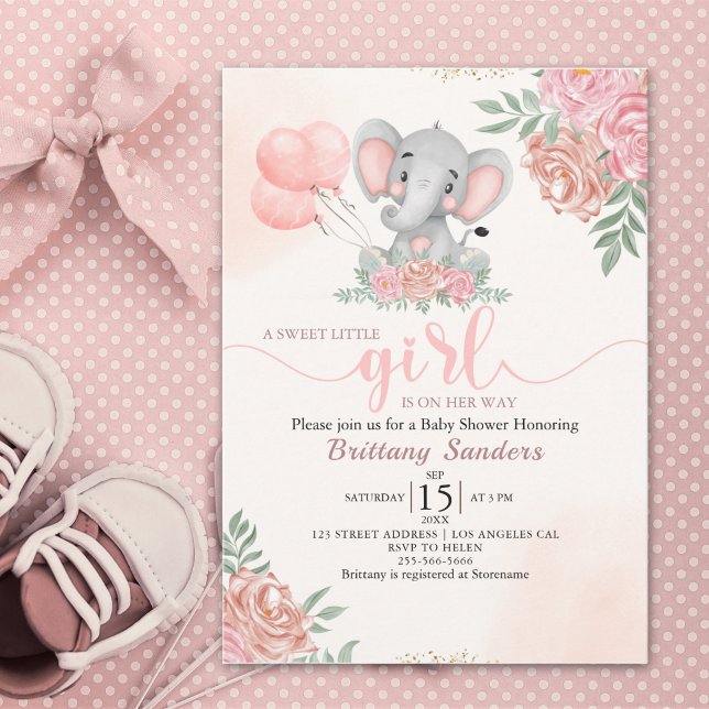 Invitation A Sweet Little Girl is on her Way Baby shower (Créateur téléchargé)