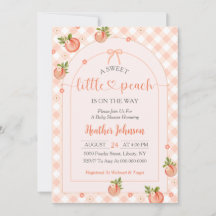 A Sweet Little Peach Gingham Baby Shower