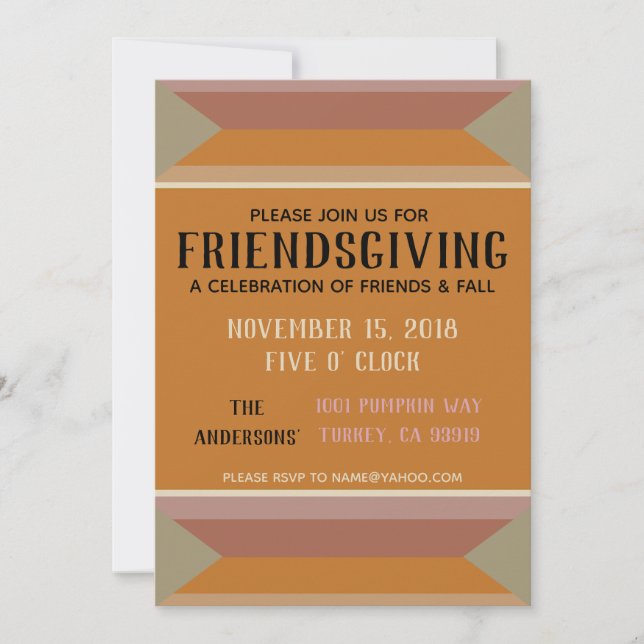 Invitation à Thanksgiving pour donner des couleurs (Devant)