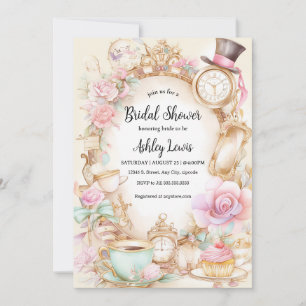 Invitation à thé de douche nuptiale, fête du thé A
