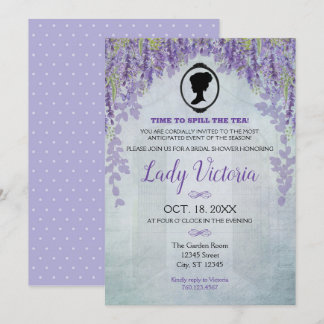 Invitation à thé de Fête des mariées de lavande