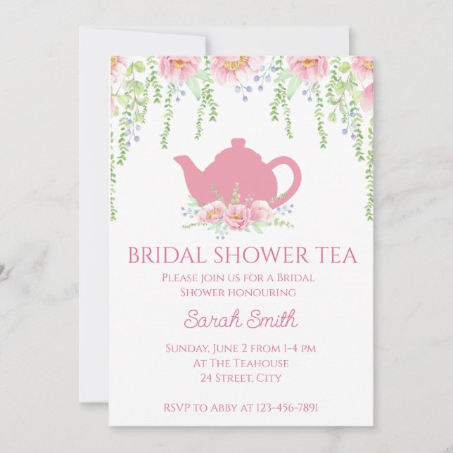 Invitation à thé Fête des mariées (Devant)