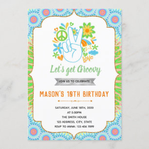 Invitation à thème 60s anniversaire garçon