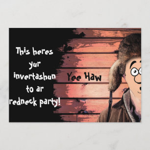Invitation à thème amusante de la fête Redneck
