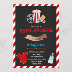 Invitation à thème baby shower de cinéma