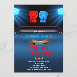 Invitation à thème d'anniversaire de boxe