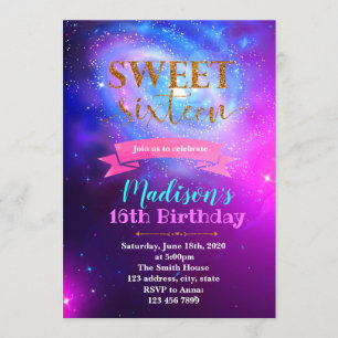 Invitation à thème de la fête de galaxie spirale