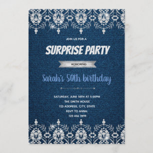 Invitation à thème Denim