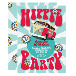 Invitations Faire Part Cartes Anniversaire Hippie Zazzle Fr